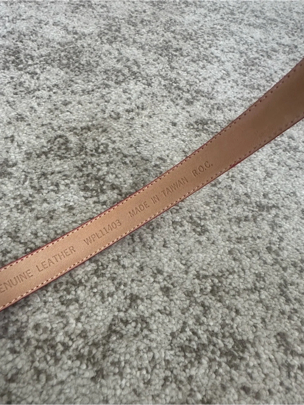 Top Grain Red Leather Women’s Croc Embossed Belt L